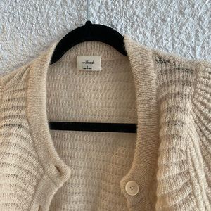Aritzia beige knitted cardigan